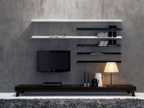 Mueble de televisión y estantería moderna