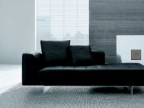 Sofá moderno de cuero negro