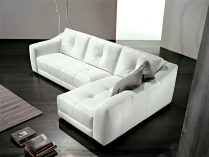 Sofá moderno de piel blanca